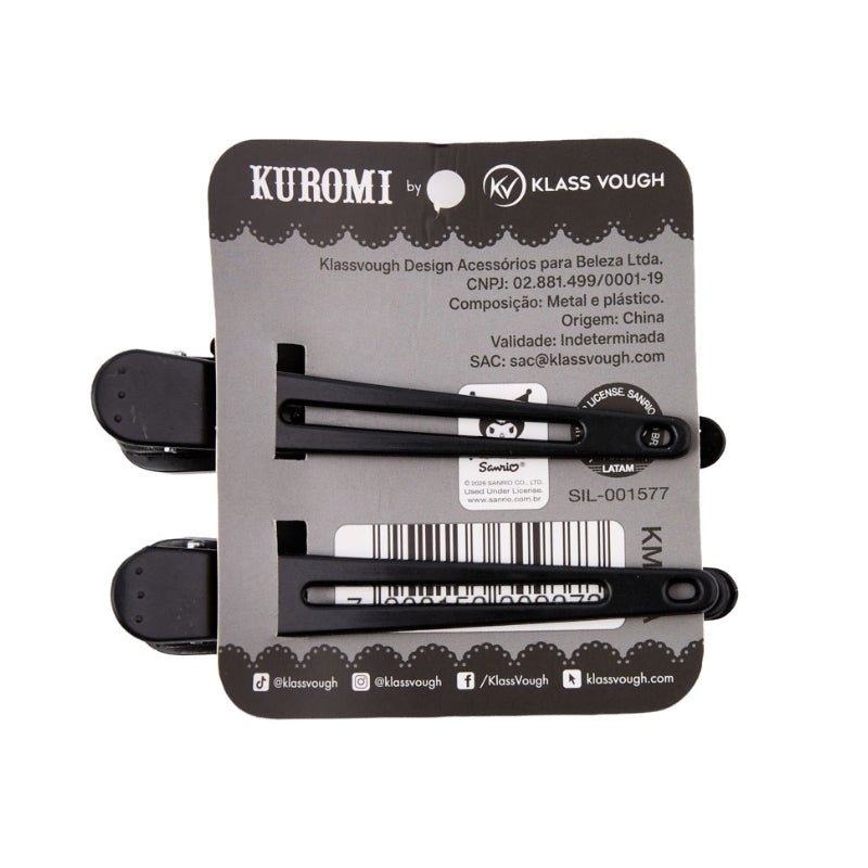 Tic Tac para Cabelos Preto com 2 Unidades Kuromi - Klass Vough