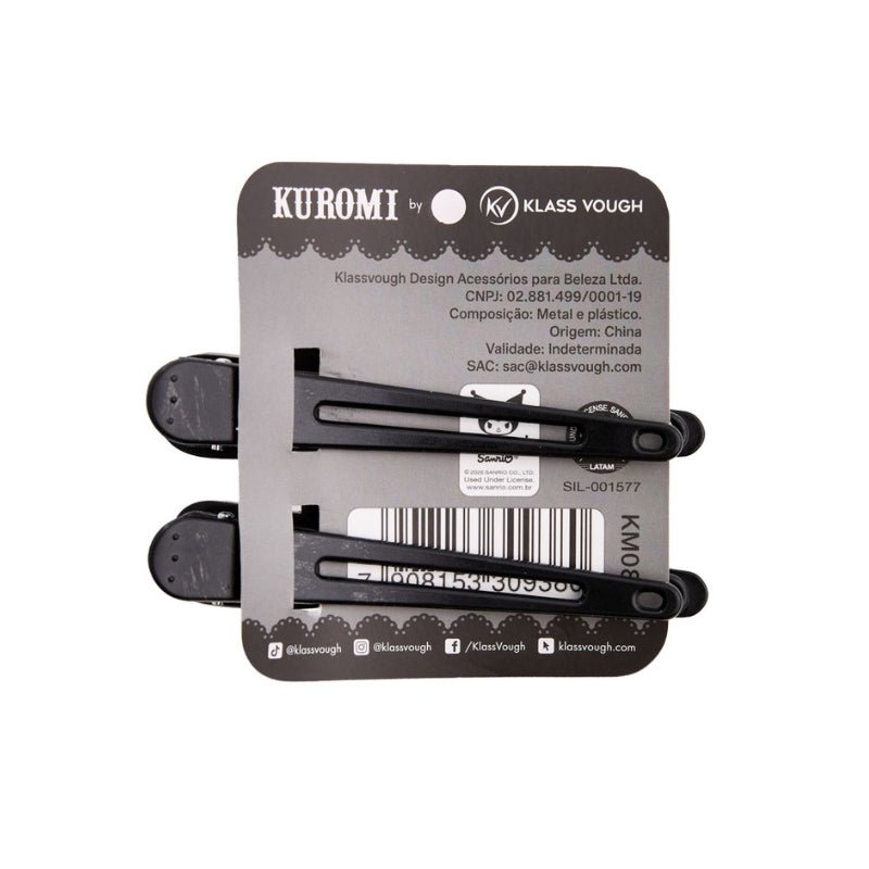 Tic Tac para Cabelos Preto com Estampa com 2 Unidades Kuromi - Klass Vough