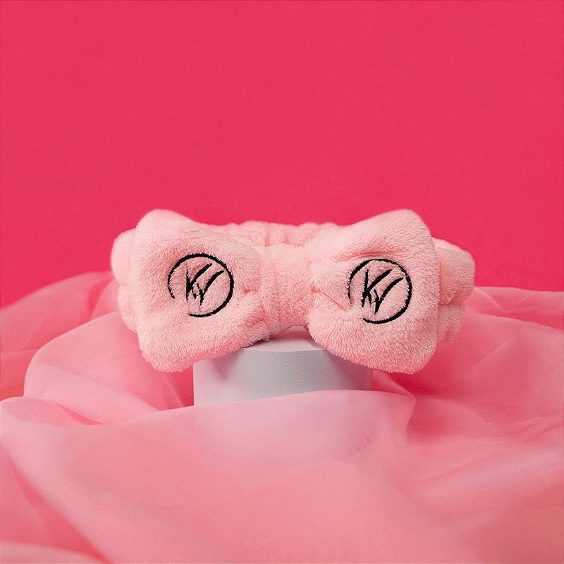 Velvet Band - Faixa de Cabelo para Maquiagem e Skincare Rosa - Klass Vough