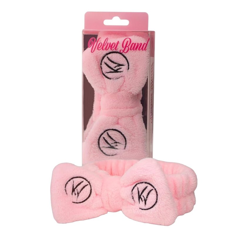 Velvet Band - Faixa de Cabelo para Maquiagem e Skincare Rosa - Klass Vough